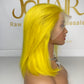 13*4 Full Frontal Transparent Lace Bob Colored Wig Straight 180% - Yellow