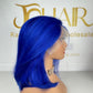 13*4 Full Frontal Transparent Lace Bob Colored Wig Straight 180% - Blue