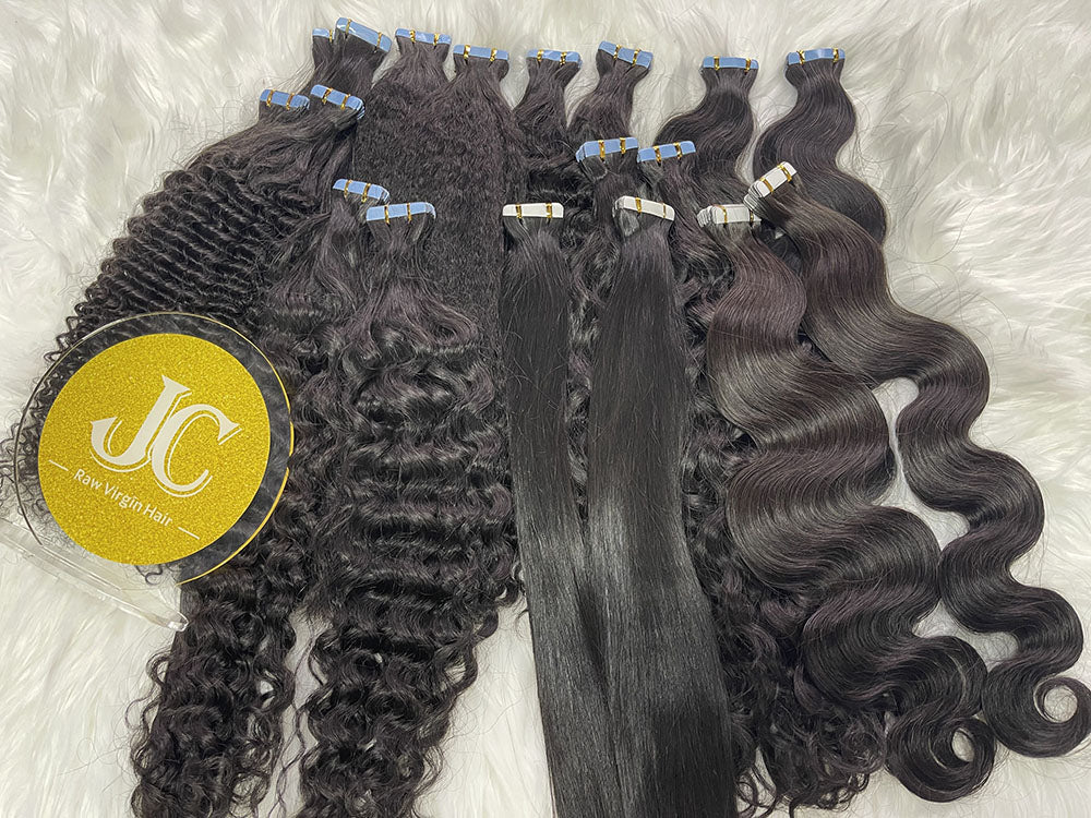 Kinky Curly Tape in Hair Extention #1B