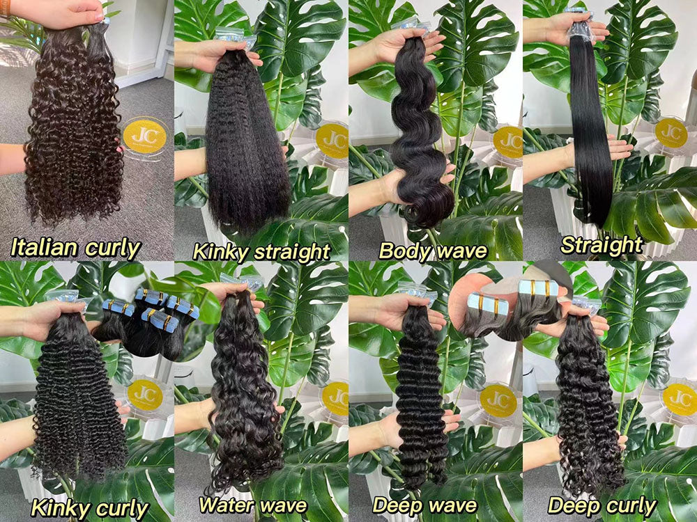 Deep Wave Tape in Hair Extention #1B