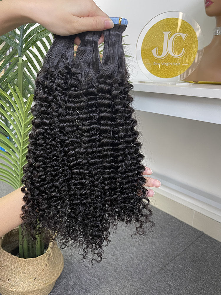 Kinky Curly Tape in Hair Extention #1B