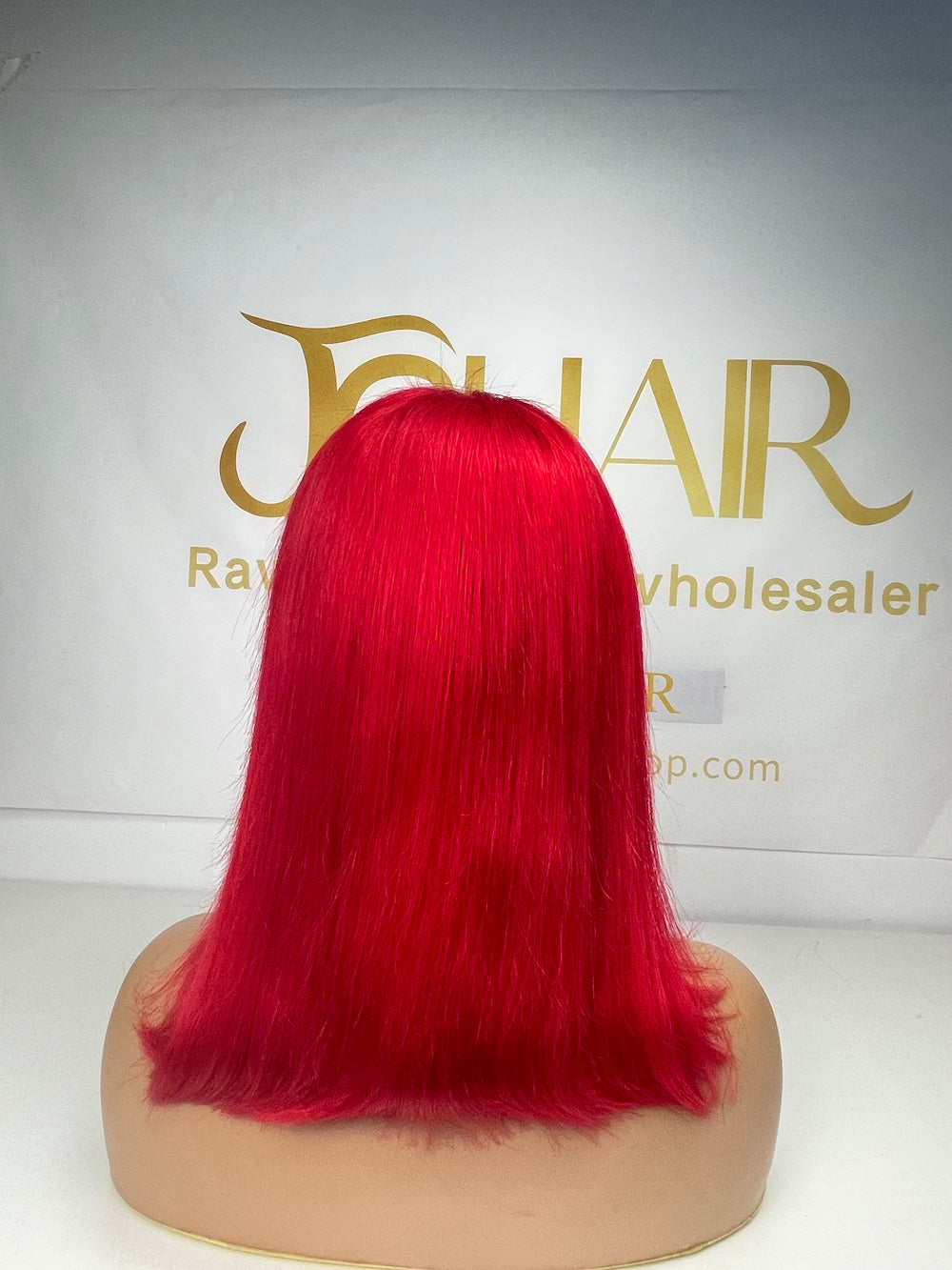 13*4 Full Frontal Transparent Lace Bob Colored Wig Straight 180% - Red
