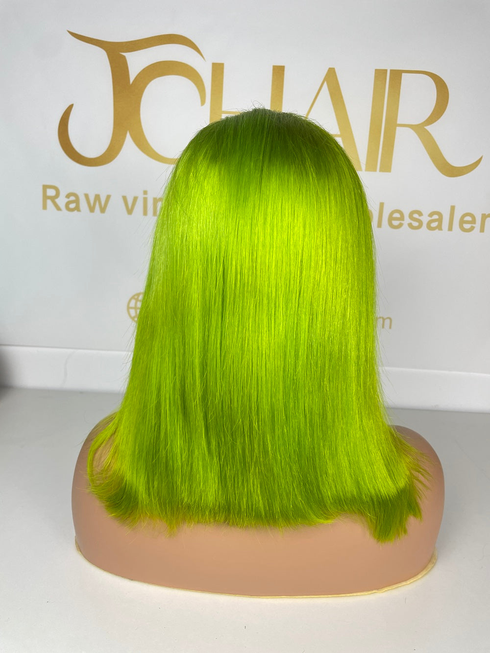 13*4 Full Frontal Transparent Lace Bob Colored Wig Straight 180% - Green