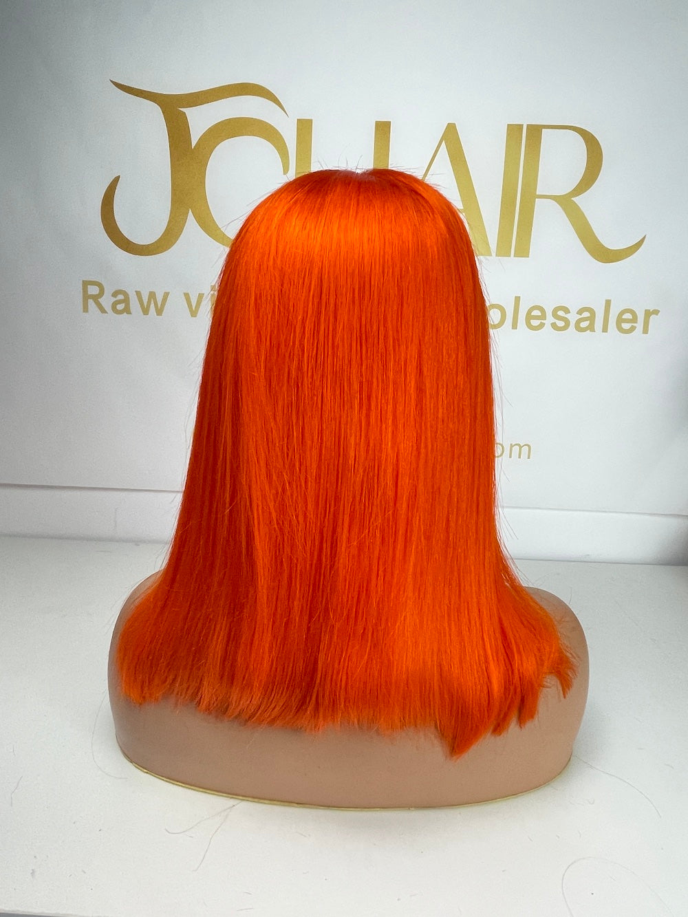 13*4 Full Frontal Transparent Lace Bob Colored Wig Straight 180% - Orange