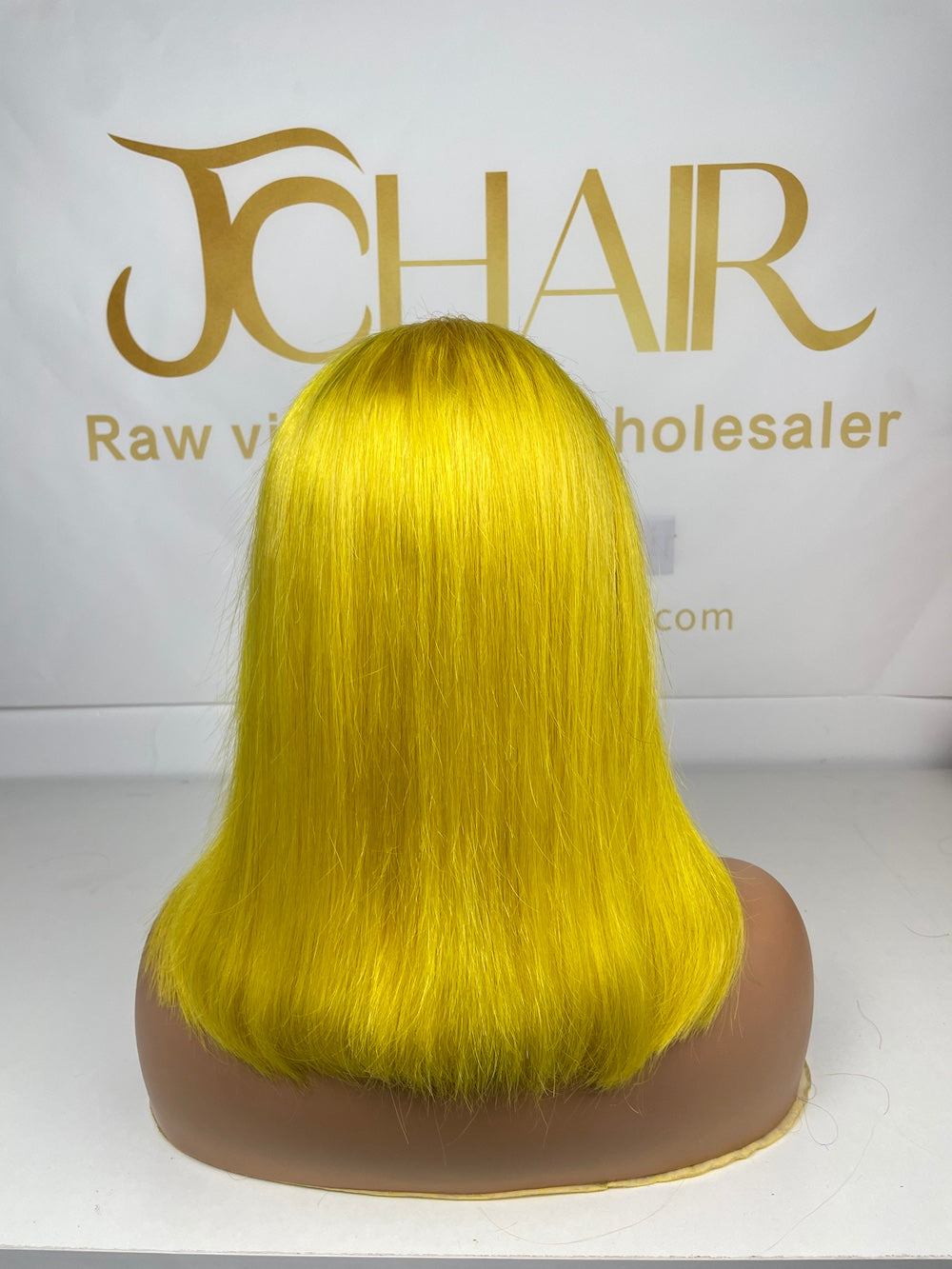 13*4 Full Frontal Transparent Lace Bob Colored Wig Straight 180% - Yellow