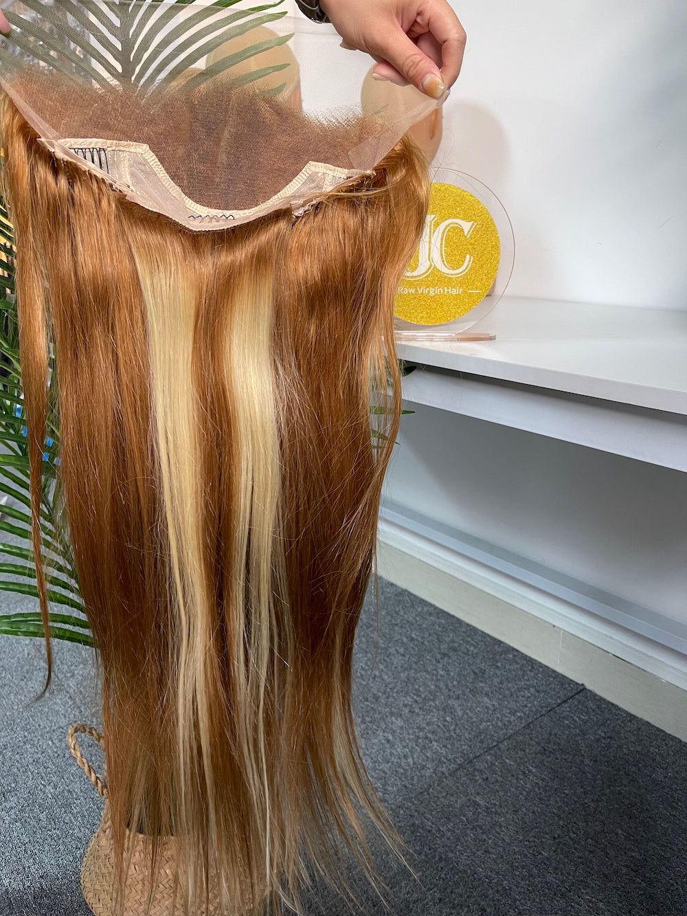 #30/613 Ash Blonde Hightlight Staight Brazilian Hair 13X4 Transparent Lace Wig 180%