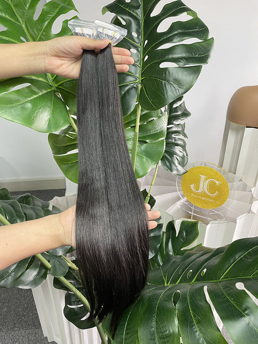 Straight Hair Tape in Hair Extention #1B