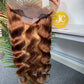 #4/27 Highlight Body Wave Brazilian Hair 13X4 Transparent Lace Wig 180%