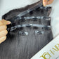 Yaki Straight Seamless Clip in Hair Extention #1B