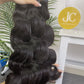 Body Wave Seamless Clip in Hair Extention #1B