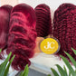 #99J Burgundy Straight Brazilian Hair 13X4 Transparent Lace Wig 180%