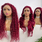 #99J Burgundy Straight Brazilian Hair 13X4 Transparent Lace Wig 180%