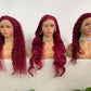 #99J Burgundy Straight Brazilian Hair 13X4 Transparent Lace Wig 180%