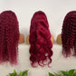 #99J Burgundy Straight Brazilian Hair 13X4 Transparent Lace Wig 180%