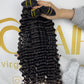 Deep Wave Seamless Clip in Hair Extention #1B