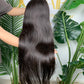 Top Virgin Hair 13*4 13*6 Straight #1B Transparent Lace Pre-made Wig 150%