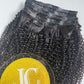 Kinky Curly Seamless Clip in Hair Extention #1B