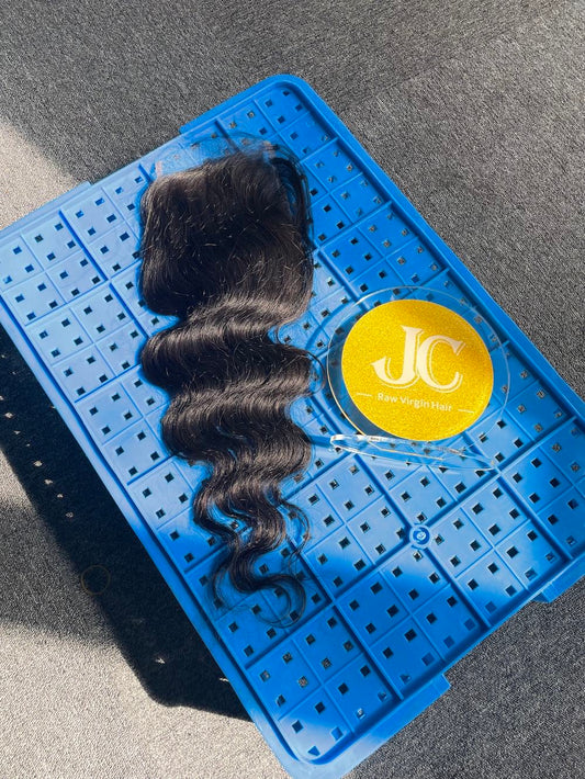 Top Virgin Body Wave HD / Transparent Lace Closure #1B