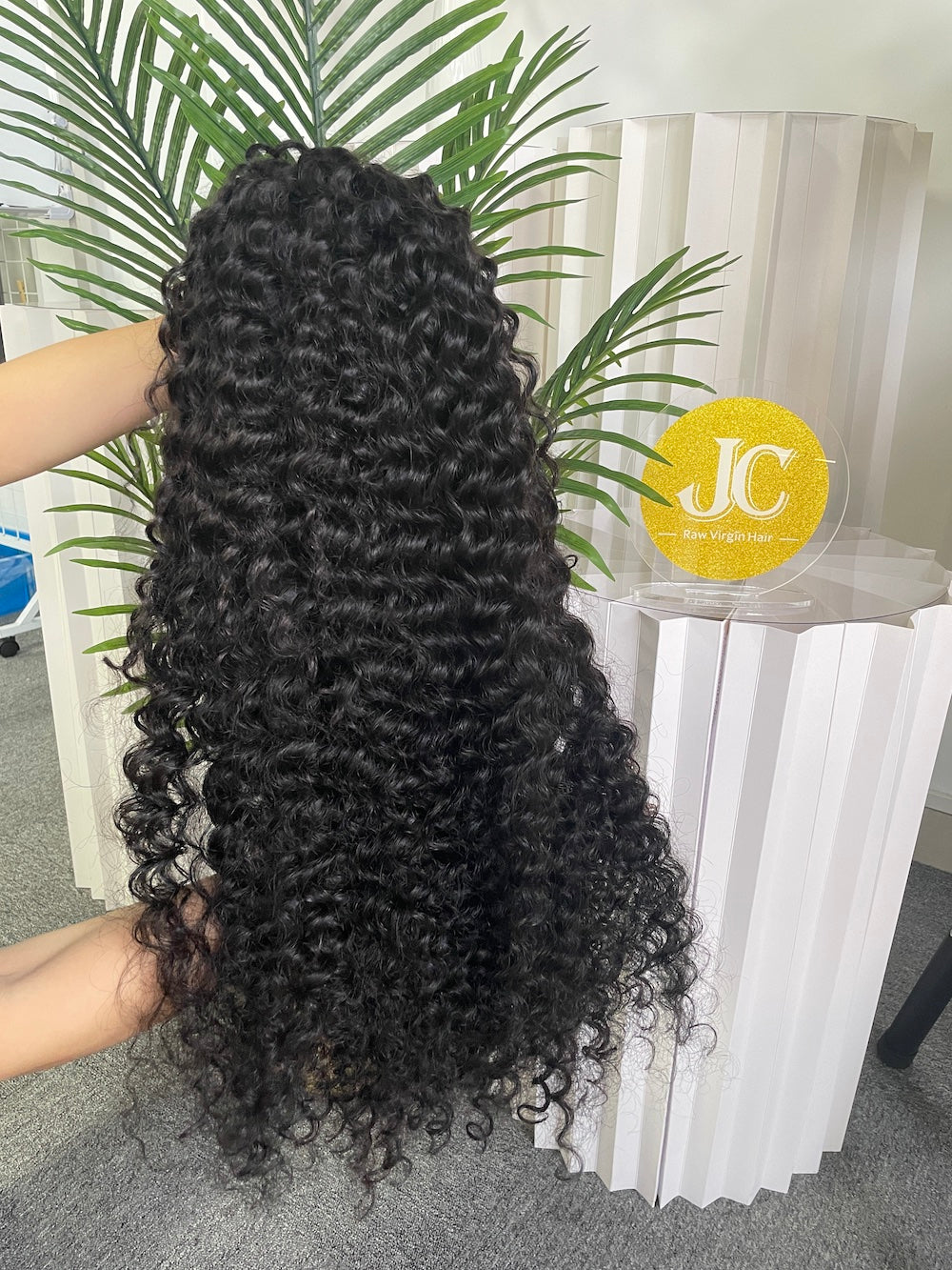 Top Burmese Virgin Hair 4x4 5x5 6X6 7X7 HD Closure Wig  - Deep Wave #1B