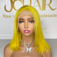 13*4 Full Frontal Transparent Lace Bob Colored Wig Straight 180% - Yellow