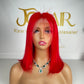 13*4 Full Frontal Transparent Lace Bob Colored Wig Straight 180% - Red