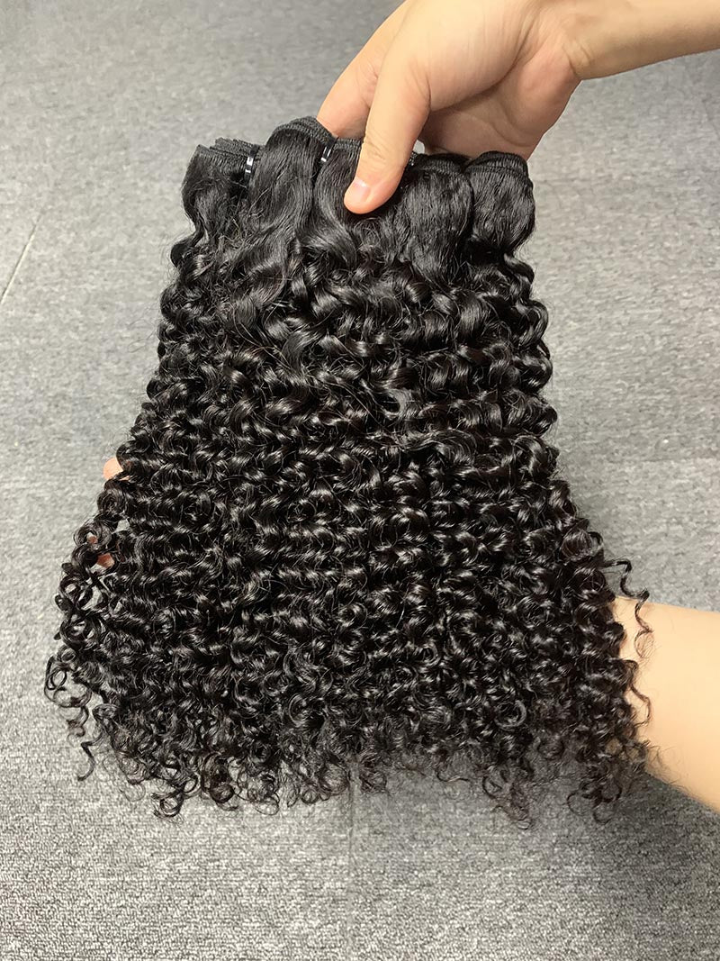 Top Burmese Virgin Hair Jerry Curly Bundle #1B