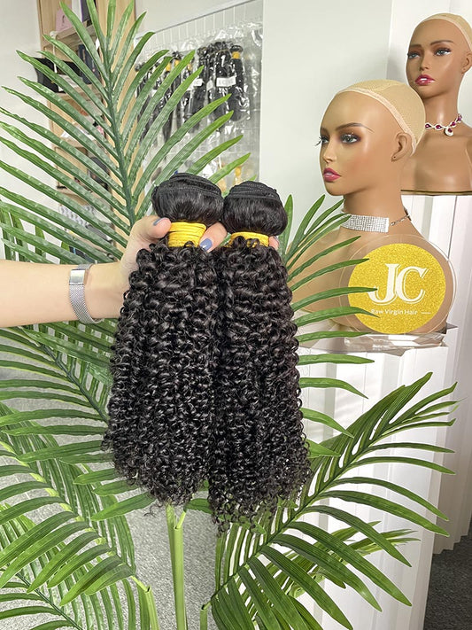 Top Virgin Hair Kinky Curly Burmese Hair Bundle #1B