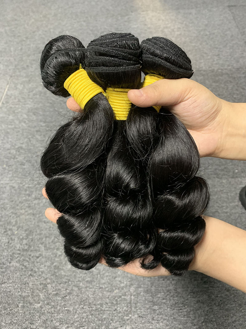 Top Burmese Virgin Hair Loose Wave Bundle #1B