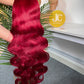 #Red Body Wave Brazilian Hair 13X4 Transparent Lace Wig 180%